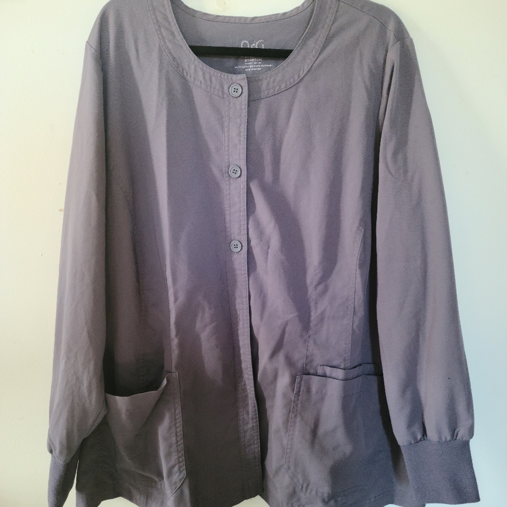 Scrub Jacket-Grey 3x Stretch (missing button)